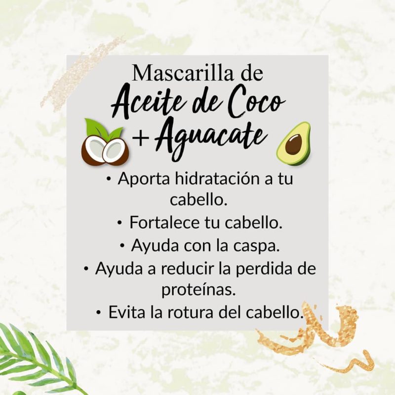 Guardería estrecho datos Mascarilla de Aguacate y Aceite de coco. - Almadina
