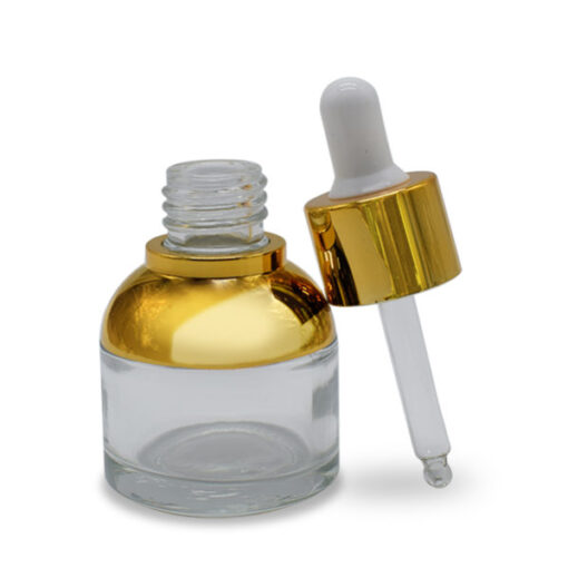 Gotero Vidrio 30 ml Transparente Deluxe Dorado (12 Unidades) - Imagen 4
