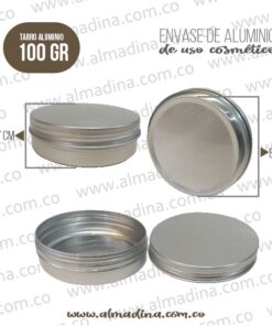 Envase Aluminio 100 gr Tapa Rosca
