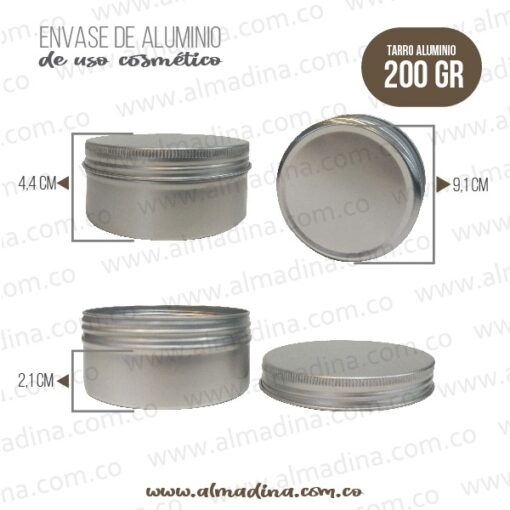 Envase Aluminio 200gr Tapa Rosca