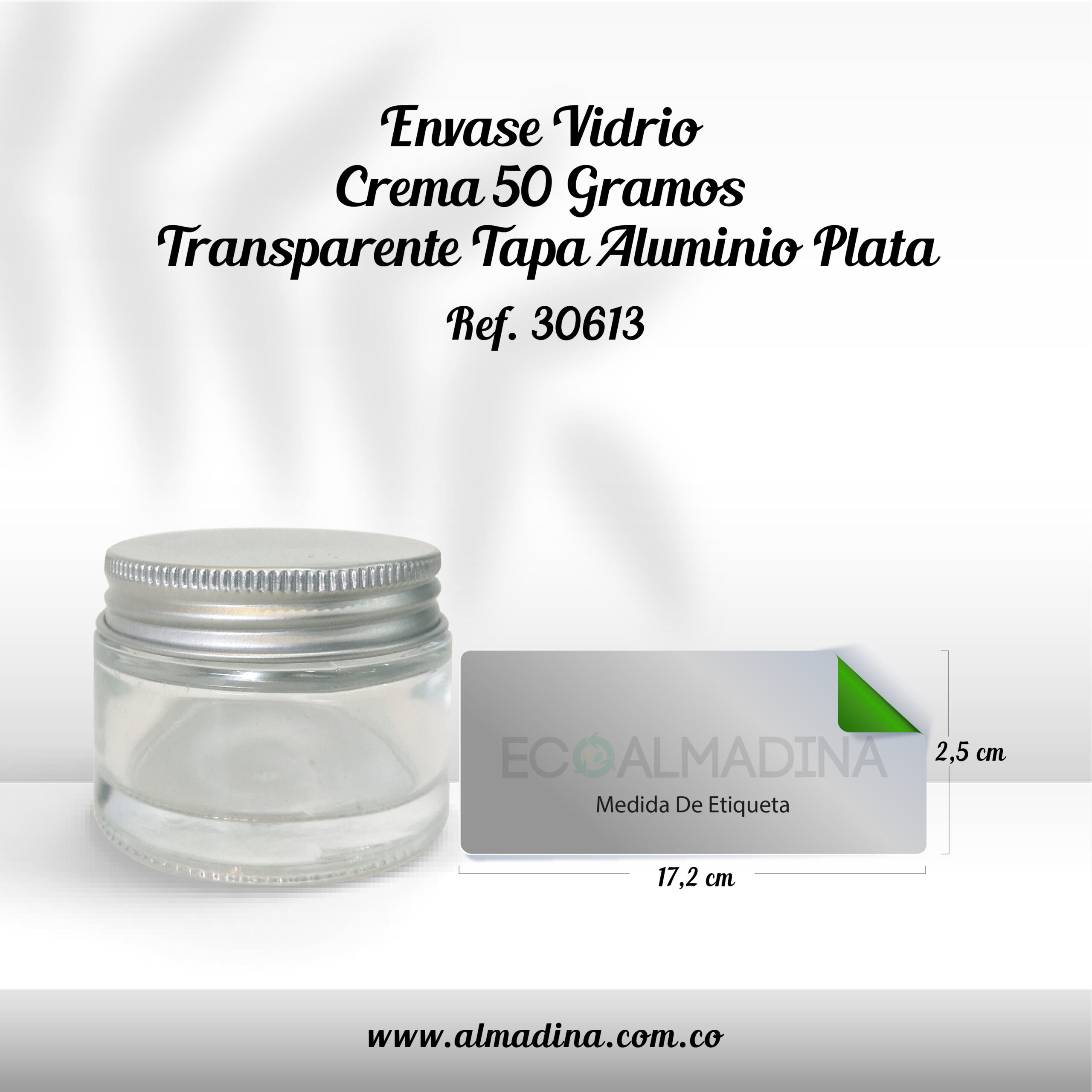 Envase Vidrio Crema 200 Gramos Transparente Tapa Aluminio Dorado (x12  Unidades) - Almadina