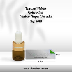 Envase Vidrio Gotero 1 ml Ámbar