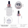 Gotero Vidrio 30ml Transp. tapa Oro Rosa
