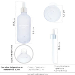 Gotero Opalizado Tapa Plara ref 30114