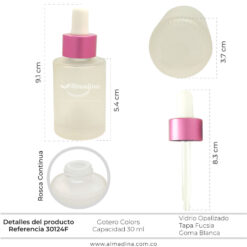 Gotero Opalizado tapa Fucsia ref 30124F