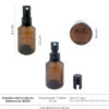 Envase Dispensador Ámbar 30ml, valvula Aluminio Ref 30301