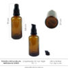 Envase Dispensador Ámbar 50ml, válvula negra Ref 30303