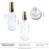 Envase Spray Transparente, tapa Dorada Ref 30502