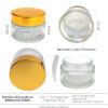 Envase Crema 30gr Tapa Dorada ref 30604