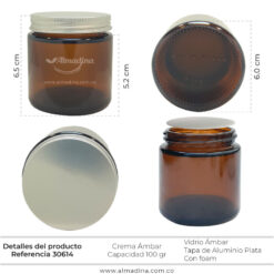 Envase 100gr Tapa Dorada Ref 30614