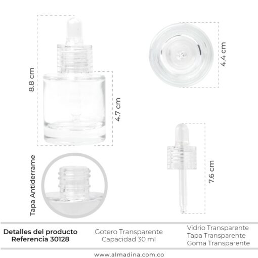 Gotero 30ml transparente Ghost Ref 30218