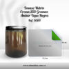 Envase Vidrio Crema 200 Gramos Ámbar Tapa Aluminio Negra