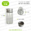 Envase Vidrio Tubo 10 ml Transparente Tapa Plata Aluminio