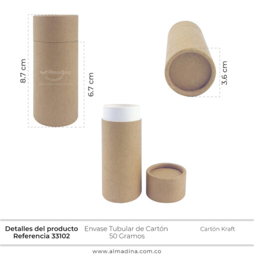 Envase cartón 50gr Ref 33102