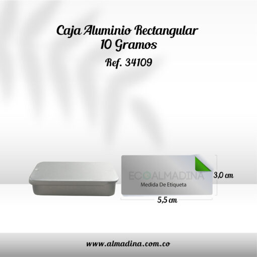 Caja Aluminio Rectangular 10 Gramos