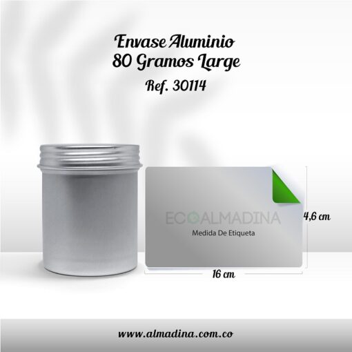 Envase Aluminio 80 Gramos Large