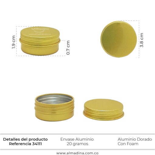 Aluminio 20gr Dorado ref 34111