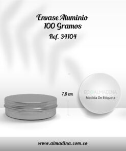 Envase Aluminio 100 gr Tapa Rosca