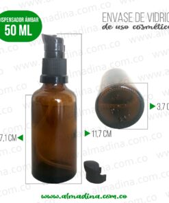 Envase De Vidrio Dispensador 50 ml Ámbar Style