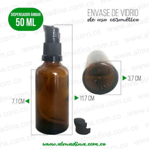 Envase De Vidrio Dispensador 50 ml Ámbar Style