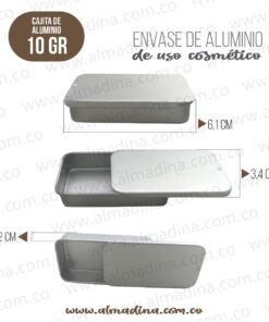 cajita aluminio 10gr rectangular