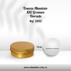 Envase Aluminio 100gr Dorado