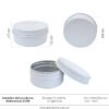 Envase Aluminio 50gr Blanco ref 34118