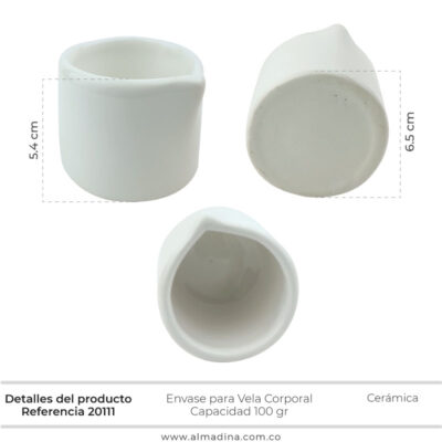Envase-Vela-Corporal-Cerámica-100-ml Ref 20111