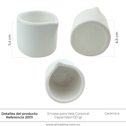 Envase-Vela-Corporal-Cerámica-100-ml Ref 20111