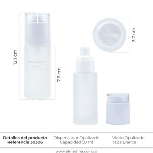 Envase Dispensador Opalizado 50ml REF 30306