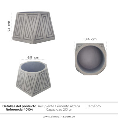 Recipiente Cemento Azteca 210GR Ref 40104