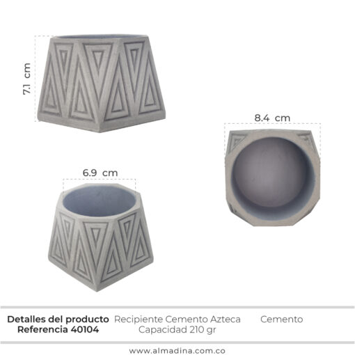 Recipiente Cemento Azteca 210GR Ref 40104
