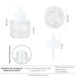 Gotero 30ml Transparente Globe Ref 30137